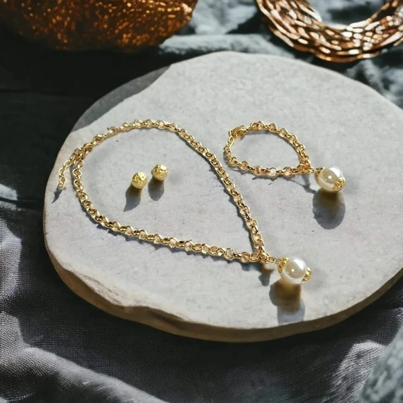 🆕️ Turkish Handmade 24K Gold Plated Brass Artisanal Fine Statement Jewelry Set - Picture 11 of 15